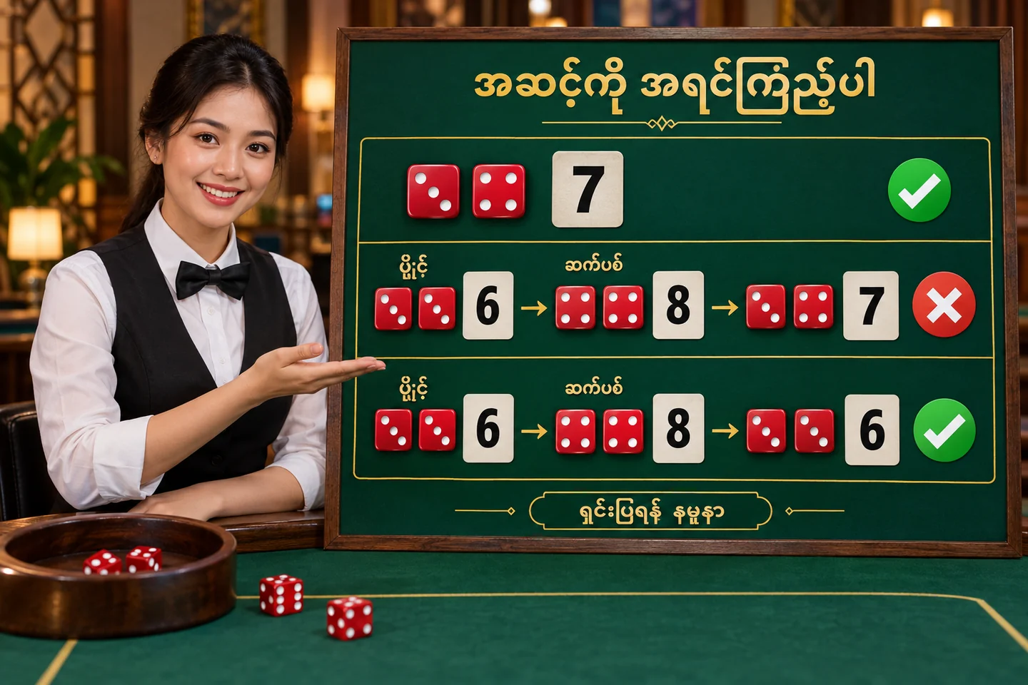 ပထမ ၇ အနိုင်နှင့် Point ၆ နောက် ၇ အရှုံးကို အဆင့်ခွဲထားပုံ
